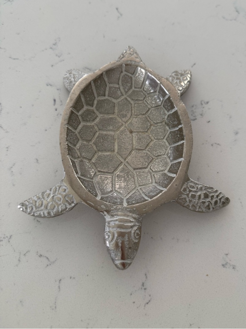 Silver Sea Turtle Soap Dish